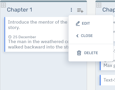 Storyfyre Scene Map: Chapter Ellipse Menu