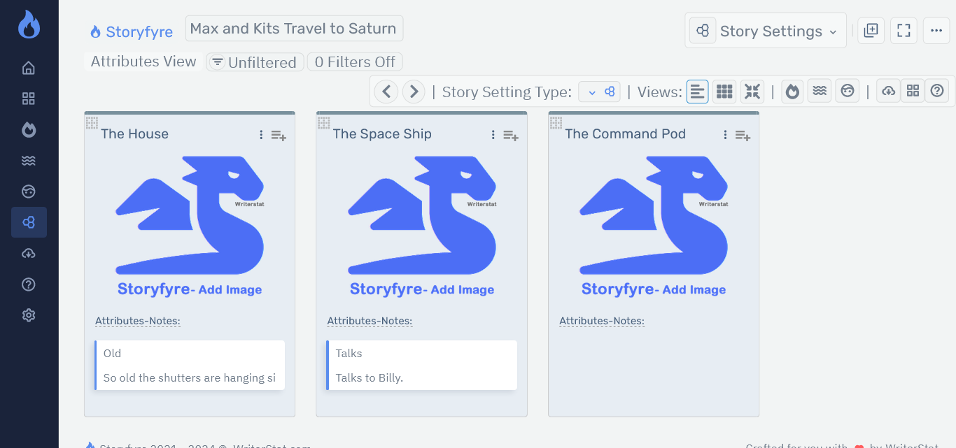 Storyfyre Left Hand Hover Action Menu